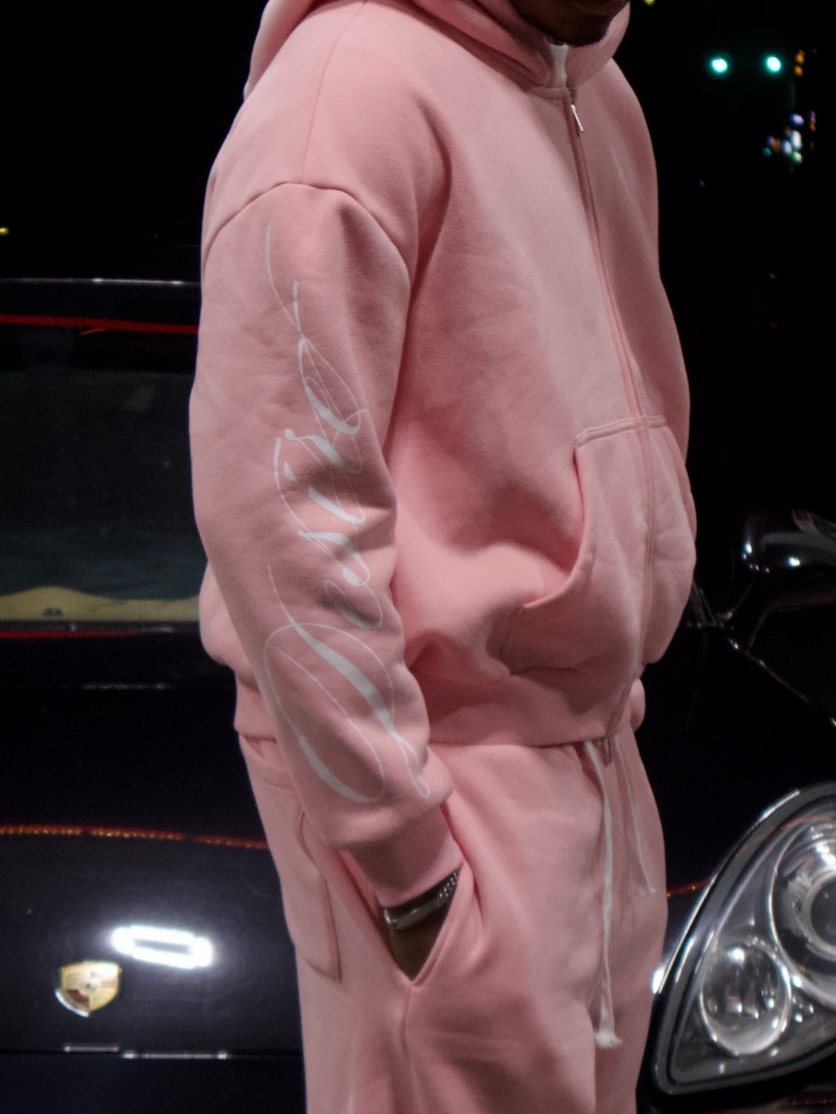 Pink desire zip-up hoodie