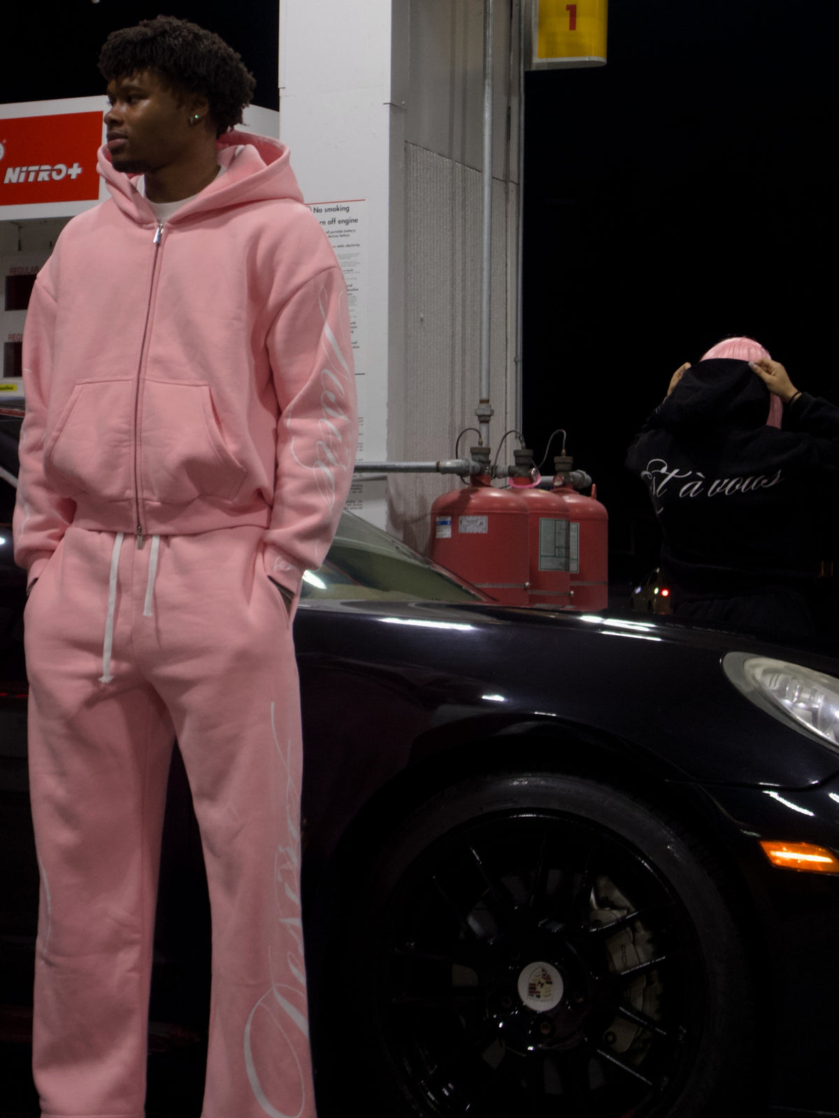 Pink desire zip-up hoodie